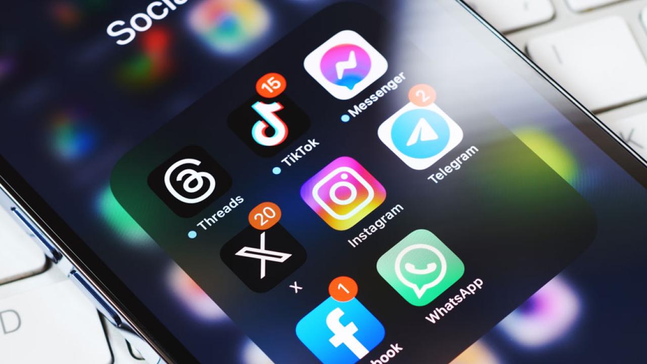 Social media on phone
