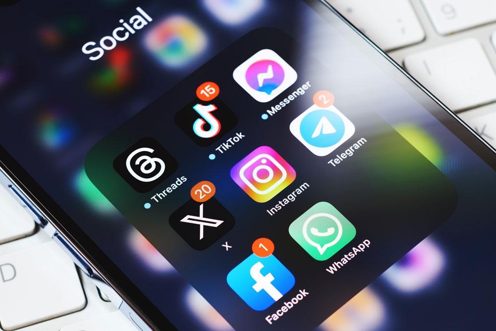 Social media on phone